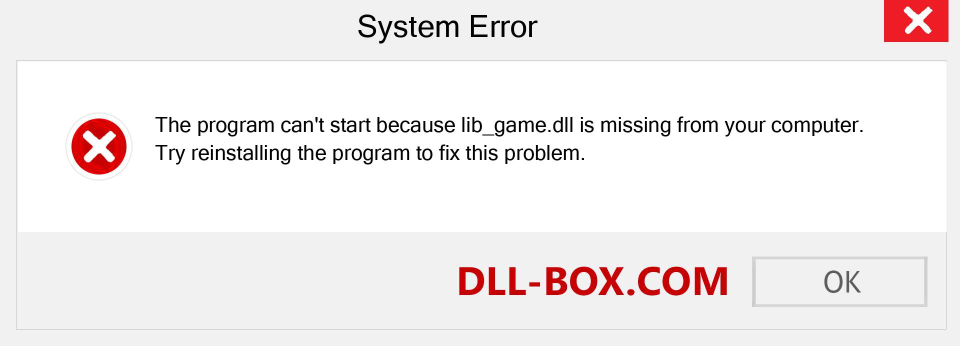  lib_game.dll file is missing?. Download for Windows 7, 8, 10 - Fix  lib_game dll Missing Error on Windows, photos, images